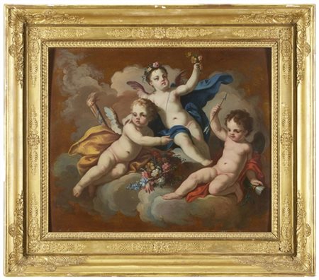Maestro napoletano del secolo XVIII

"Tre amorini sulle nuvole"
olio su tavola