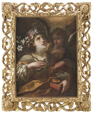 Maestro toscano del secolo XVII

"Santa Rosalia e un angelo"
olio su tela (cm 6