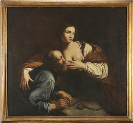 Scuola emiliana del secolo XVII

"Carità romana"
olio su tela (cm 115x125,5)
in