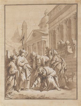 Seguace di Francesco Fontebasso del secolo XVIII

"Cristo e la donna adultera"