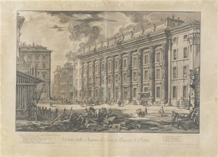Giovanni Battista Piranesi "Veduta della Dogana di Terra a Piazza di Pietra", da