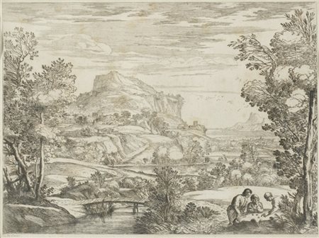 Lotto composto da un'acquaforte di Giovanni Francesco Grimaldi da Annibale Carr