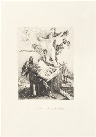 François Courboin "La tentation de Saint Antoine", da Félicien Rops
acquaforte (