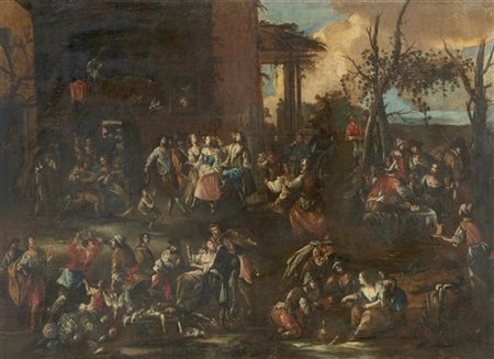 Scuola veneta del secolo XVIII

"Festa paesana"
olio su tela (cm 109x149)
(rest