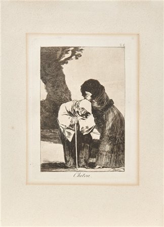 Francisco José Goya y Lucientes Due acqueforti intitolate "Chiton" e "La descaño