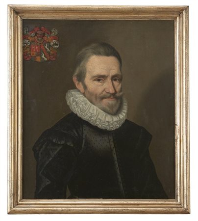 Maestro della prima metà del secolo XVII

"Ritratto virile con stemma araldico"