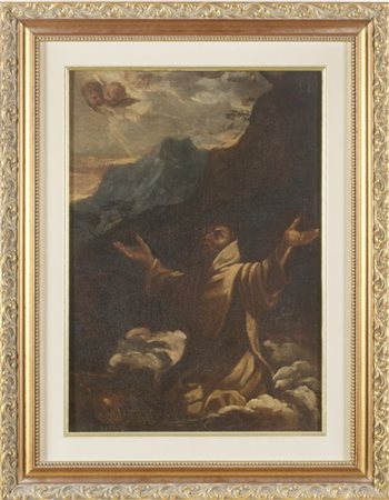 Scuola romana della metà del secolo XVII

"San Bruno in estasi"
olio su tela (c