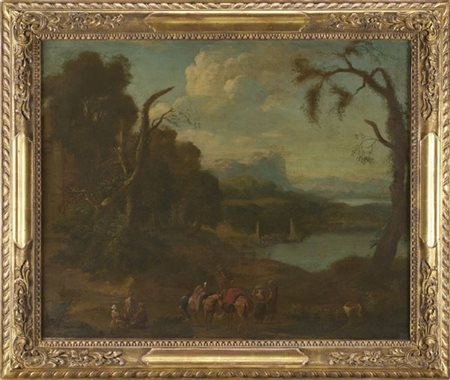 Scuola olandese del secolo XVIII

"Paesaggio con personaggi che bivaccano press