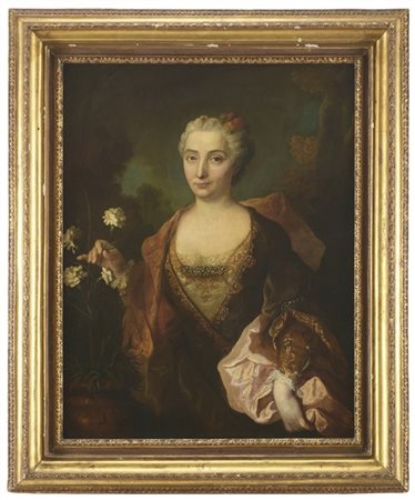 Scuola del secolo XVIII

"Ritratto di dama con pianta di garofani bianchi"
olio