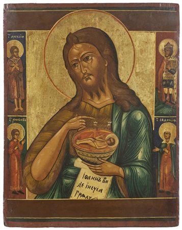 Arte russa, Mosca, 1800 circa. Icona a tempera e oro su tavola raffigurante San