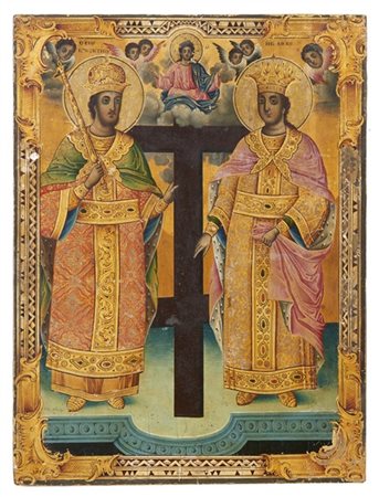Arte dell'Asia Minore, secolo XIX. Icona a tempera e oro su tavola raffigurante