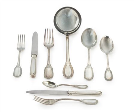 Servizio di posate da dodici composto da forchette, coltelli, cucchiai, forchet