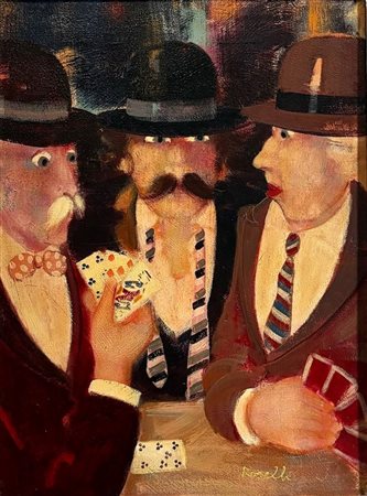 ROSELLI CARLO Milano 1939 "Giocatori di carte"