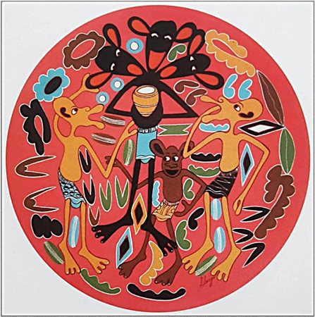 LILANGA GEORGE Tanzania 1934 - 2005 "Mapacha wenye vivywa"