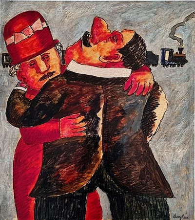 BORGHESE FRANZ Roma 1941 - 2005 "L'abbraccio"