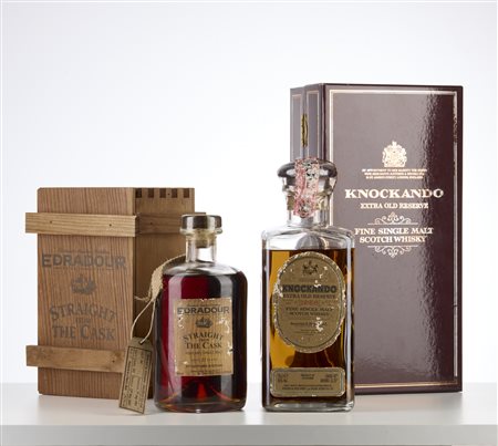  - Lotto composto da:KNOCKANDO, Scotch Whisky 1968EDRADOUR, Scotch Whisky 11 anni.