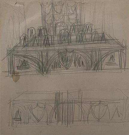 Fortunato Depero “Sala del consiglio provinciale di Trento” (Studio per il tavolo della Presidenza) 1954/55