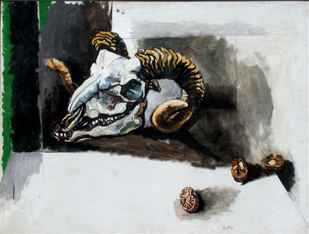 Renato Guttuso “Bucranio e noci” 1966