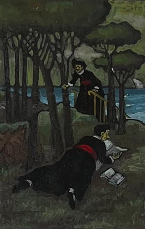 Nino Caffè “Pretino steso in lettura” 1967