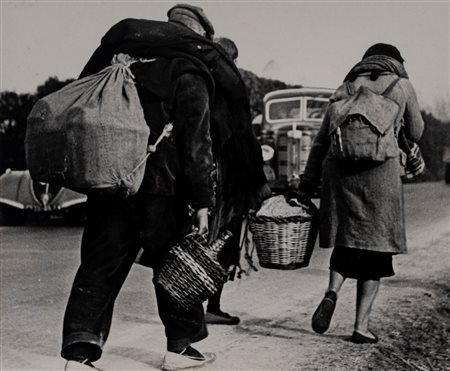 Robert Capa (1913 - 1954)  - Tragedy of Spain: People fleeing Barcelona, January 1939, 1939