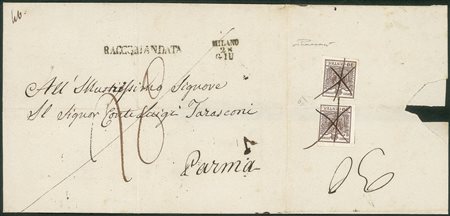 Antichi Stati Italiani - Lombardo Veneto - Raccomandata da Milano 28 Giu. del 1850