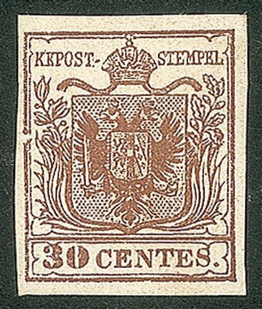 Antichi Stati Italiani - Lombardo Veneto - 1851 - 30 cent bruno cupo (16a)