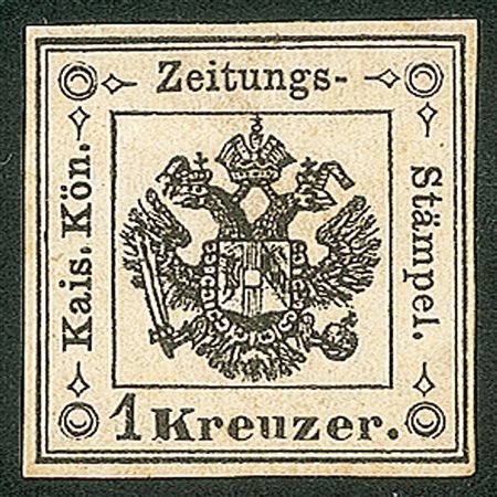 Antichi Stati Italiani - Lombardo Veneto - 1858 - Segnatasse per giornali 1 kreuzer nero (2)