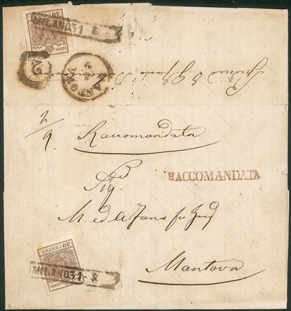 Antichi Stati Italiani - Lombardo Veneto - Annullamenti  - Milano (R53 - P.ti 12)