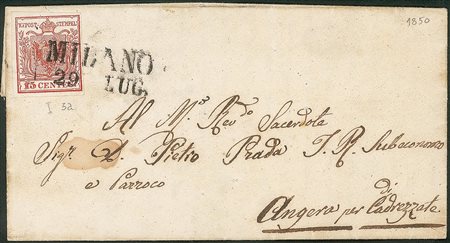 Antichi Stati Italiani - Lombardo Veneto - Annullamenti  - Milano (stampatello dritto - P.ti 6)