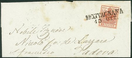 Antichi Stati Italiani - Lombardo Veneto - Annullamenti  - Montagnana (stampatello dritto - P.ti 6)