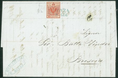 Antichi Stati Italiani - Lombardo Veneto - Annullamenti  - Monza (stampatello dritto - P.ti R1)