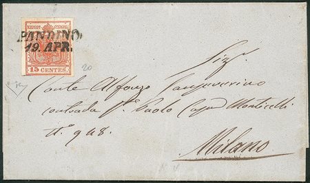 Antichi Stati Italiani - Lombardo Veneto - Annullamenti  - Pandino (stampatello inclinato - P.ti 12)