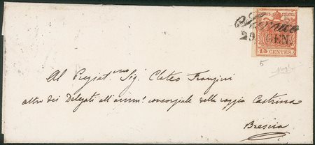Antichi Stati Italiani - Lombardo Veneto - Annullamenti  - Sarnico (corsivo  - P.ti 10)
