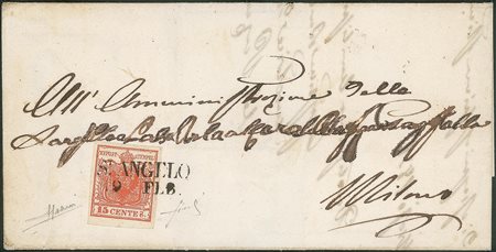 Antichi Stati Italiani - Lombardo Veneto - Annullamenti  - St. Angelo (stampatello dritto - P.ti 13)