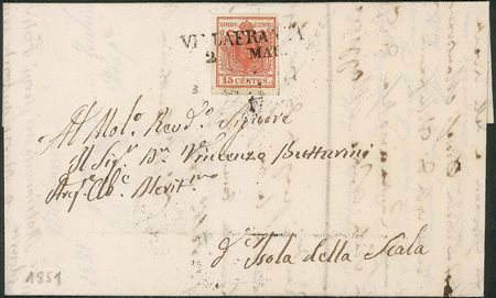 Antichi Stati Italiani - Lombardo Veneto - Annullamenti  - Villafranca (stampatello dritto - P.ti 8)