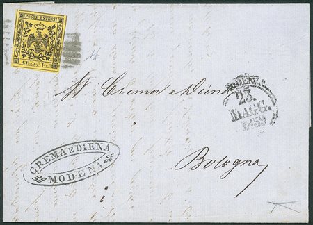 Antichi Stati Italiani - Modena - Lettera da Modena a Bologna in Governo Provvisorio