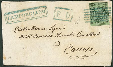 Antichi Stati Italiani - Modena - Frontespizio di lettera spedita da Camporgiano a Carrara
