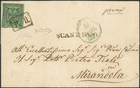 Antichi Stati Italiani - Modena - Lettera da Scandiano 13.8.57