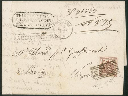 Antichi Stati Italiani - Modena - Governo Provvisorio - Lettera raccomandata spedita da Modena a Vignola