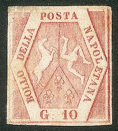 Antichi Stati Italiani - Napoli - 1858 - 10 grana carminio rosa II tavola (11)