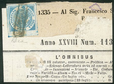 Antichi Stati Italiani - Napoli - 1860 - Trinacria 1/2 Tornese azzurro (15)