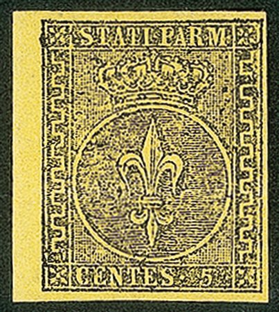 Antichi Stati Italiani - Parma - 1852 - Fresco esemplare del 5 cent giallo (1)