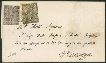 Antichi Stati Italiani - Parma - Lettera con 5 cent giallo + 10 cent nero (1/2)