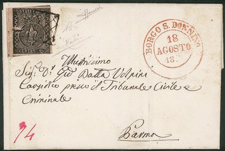 Antichi Stati Italiani - Parma - Lettera con 15 cent rosa (3)