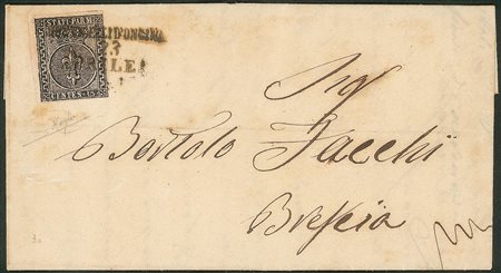 Antichi Stati Italiani - Parma - 1857 - Lettera con 15 cent rosa chiaro (3a)