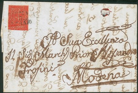 Antichi Stati Italiani - Parma - Lettera da Parma 3 Febbraio con 15 cent vermiglio (7e)