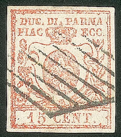 Antichi Stati Italiani - Parma - 1859 - 15 cent vermiglio (9)
