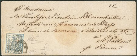 Antichi Stati Italiani - Parma - Lettera da Piacenza a St. Polten (Austro Ungarico) il 17 agosto 1858