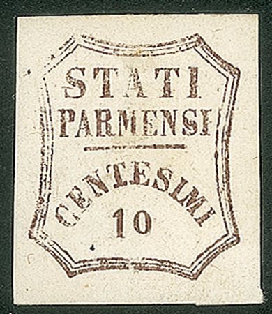 Antichi Stati Italiani - Parma - 1859 - 10 cent bruno con cifra '0' piccola (14c)