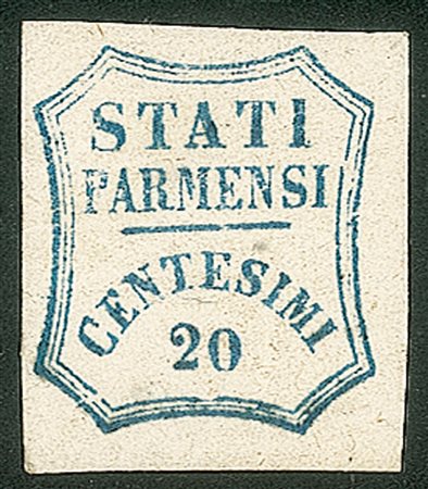Antichi Stati Italiani - Parma - 1859 - 20 cent azzurro (15f)
